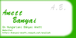 anett banyai business card