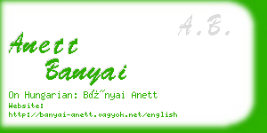 anett banyai business card